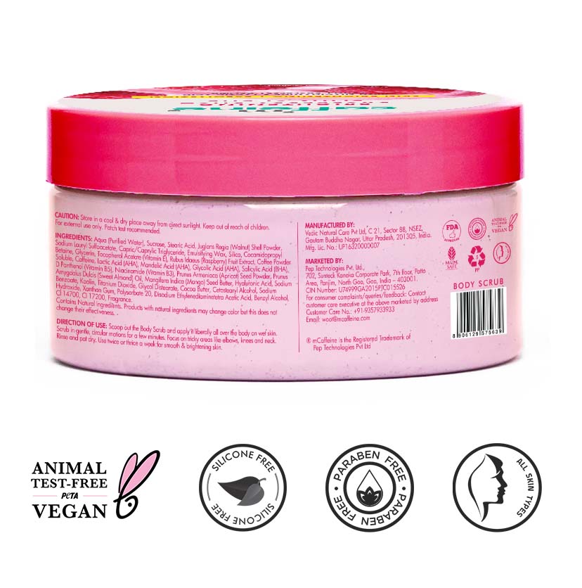 Brightening Raspberry Body Scrub | Vit C Rich - 175g - Image 9
